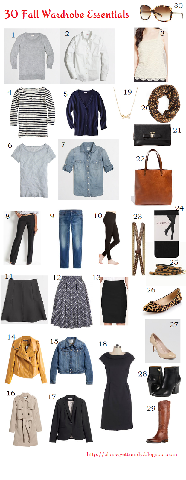 30 Fall Wardrobe Essentials