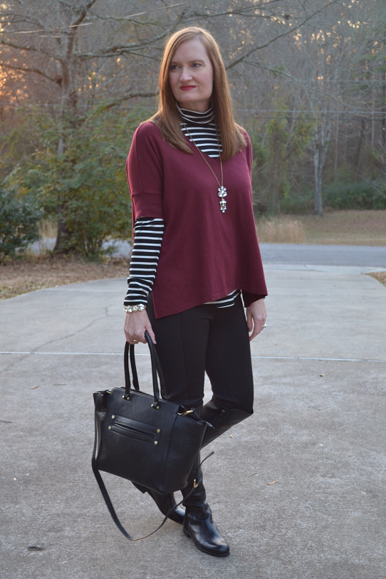 Burgandy & Stripes