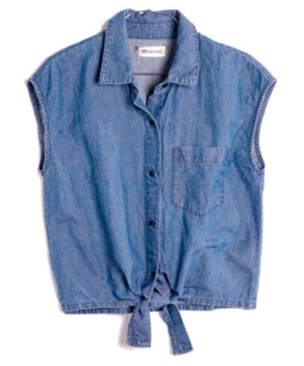 TOP - CHAMBRAY TIE
