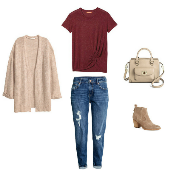 Slim Boyfriend Jeans, Cardigan, Ankle Boots