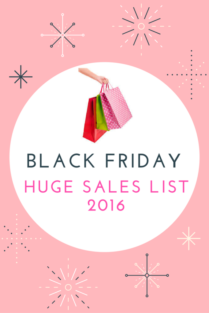 BLACK FRIDAY 2016 HUGE SALES LIST
