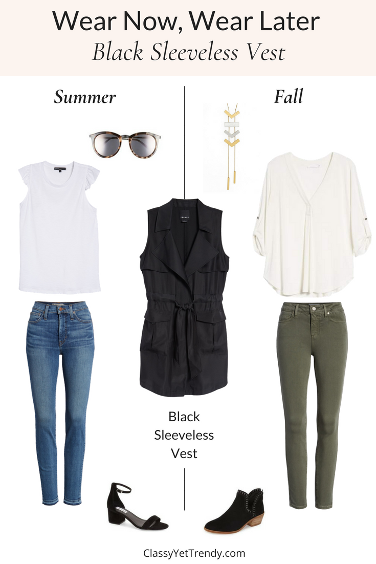 Wear Now, Wear Later: Black Sleeveless Vest