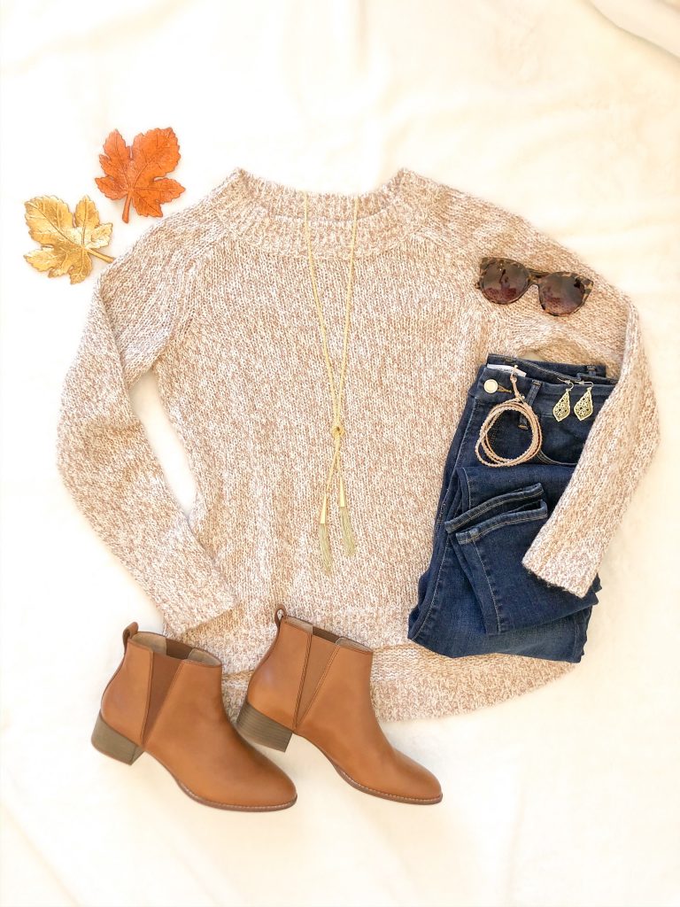 Instagram-Outfits-October-2019-marled-sweater-jeans-booties