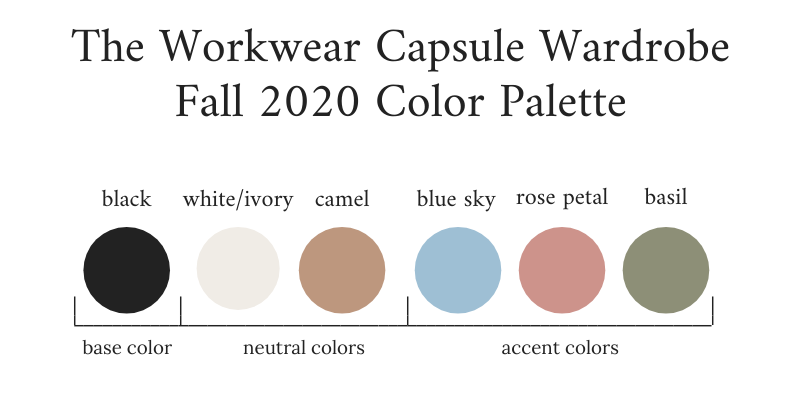 Workwear Capsule Wardrobe Fall 2020 Color Palette