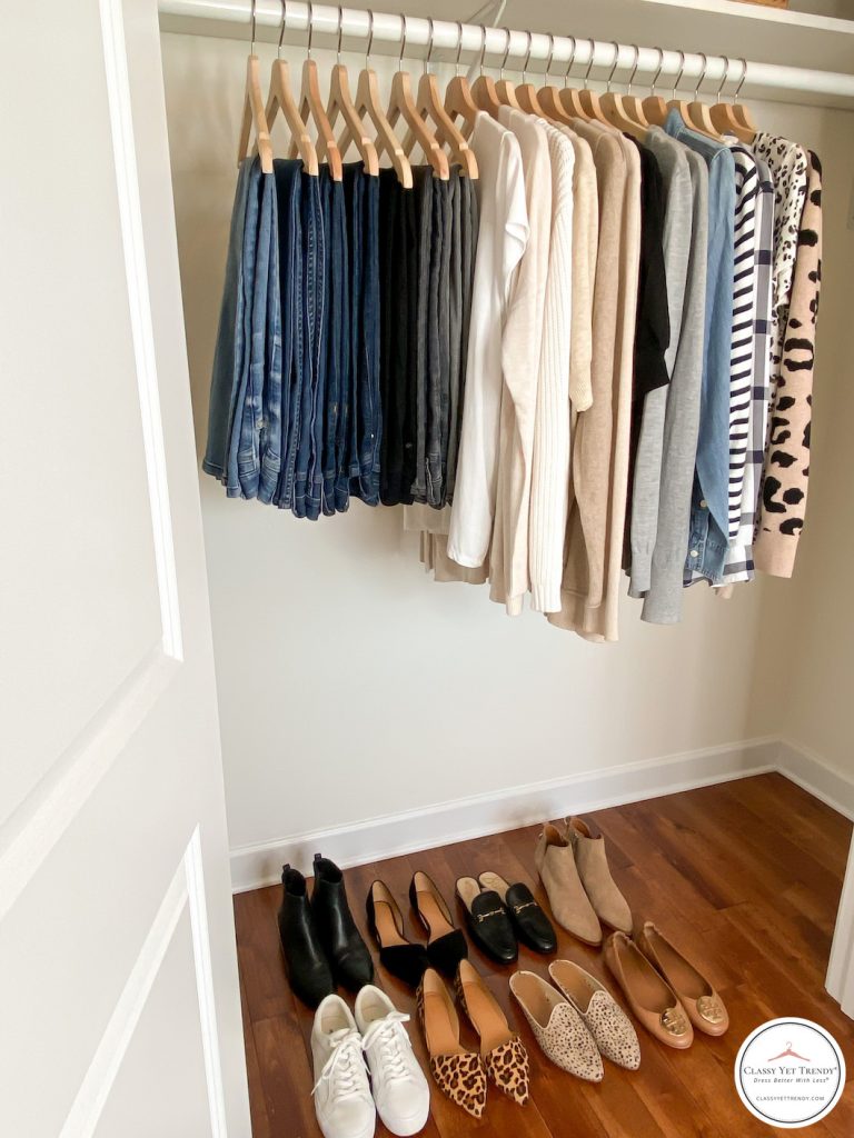 My Fall 2020 Neutral Capsule Wardrobe - closet side