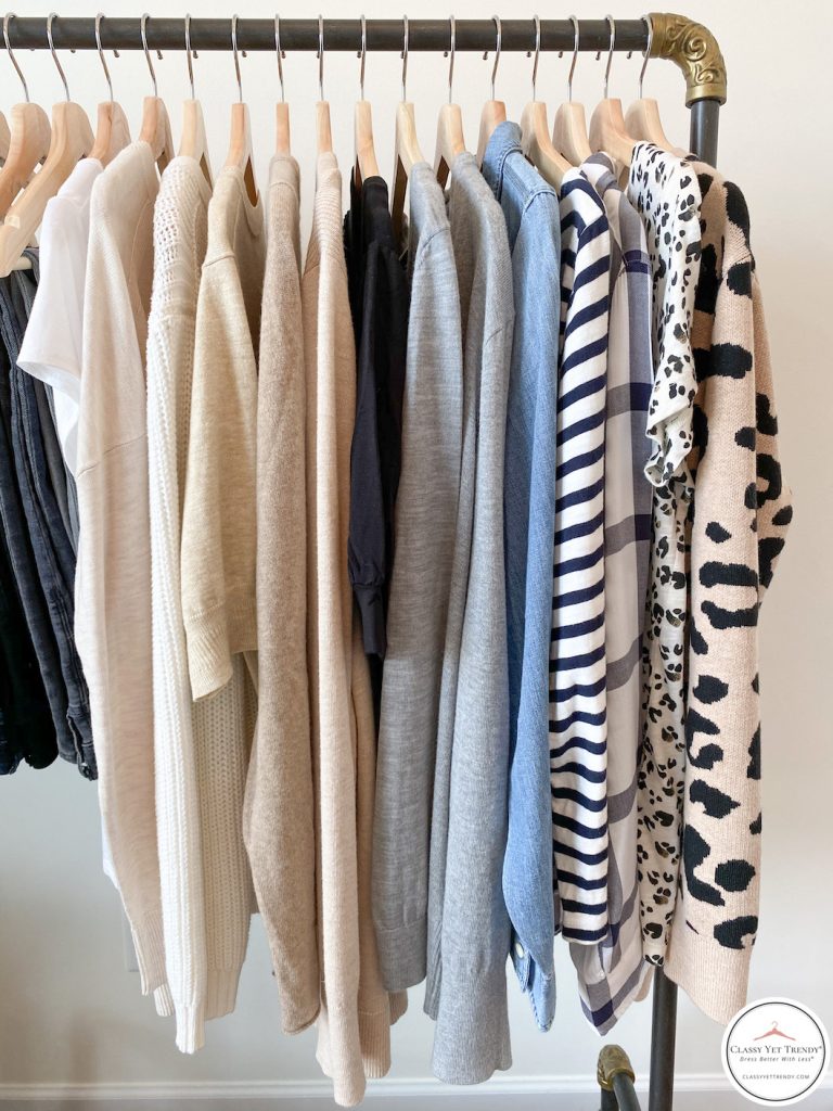 My Fall 2020 Neutral Capsule Wardrobe - clothes rack tops
