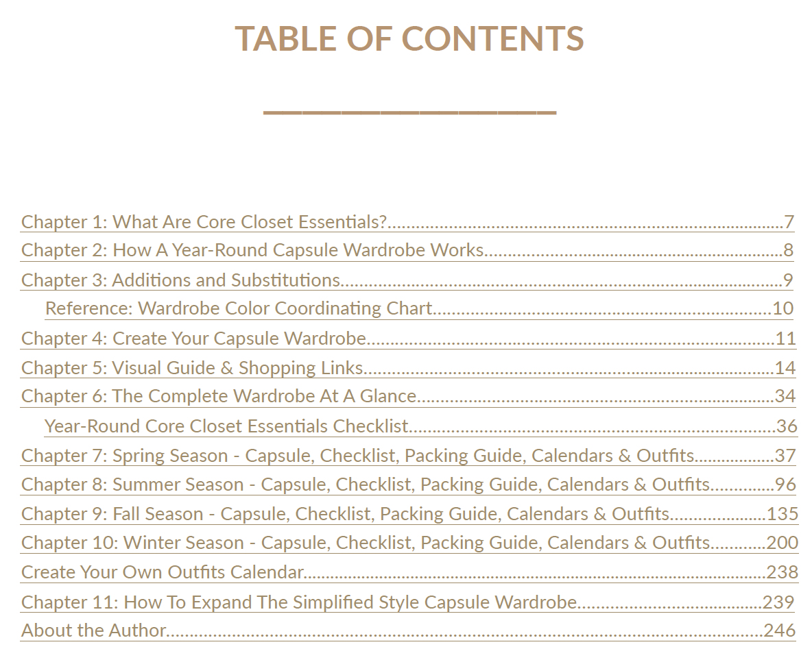 Simplified Style 2020 contents