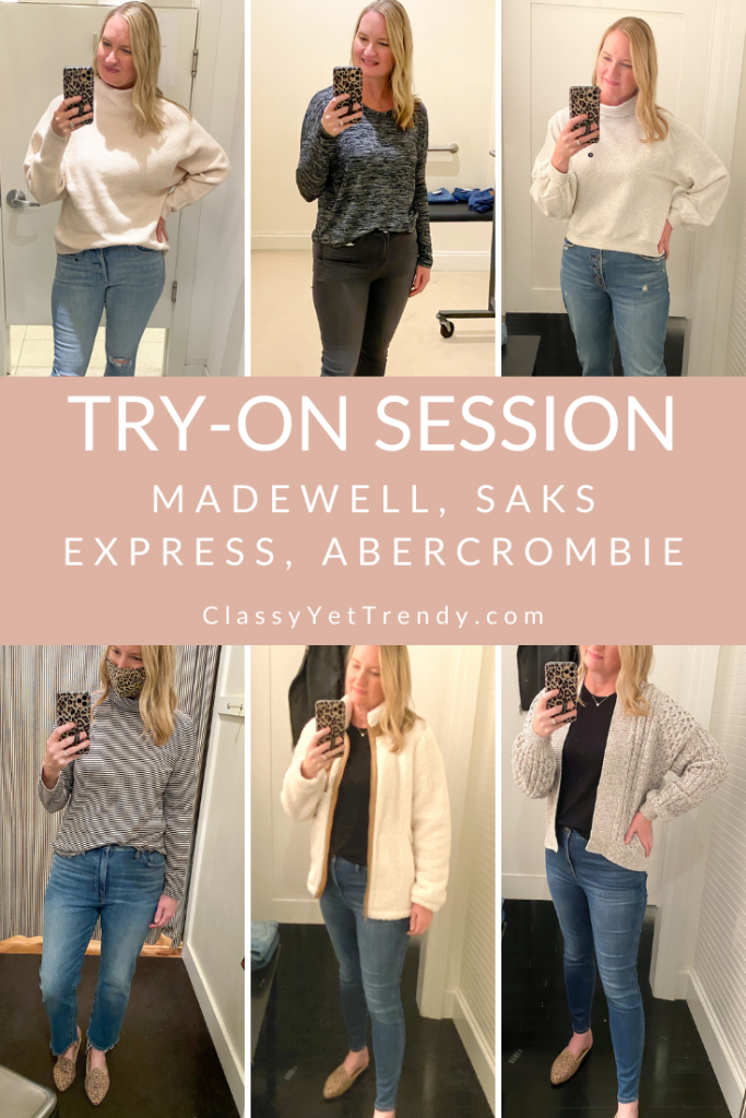 Dressing Room Try On Session Nov 2020 - Madewell, Saks, Express, Abercrombie