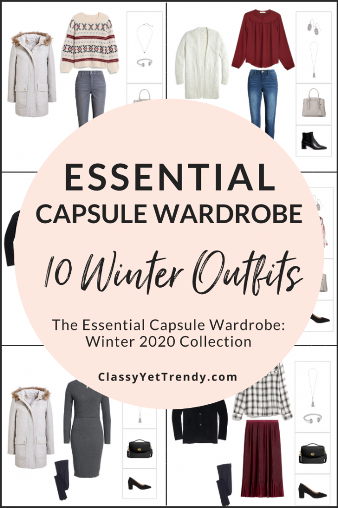 Essential Capsule Wardrobe Winter 2020 Sneak Peek - 10 Outfits PIN