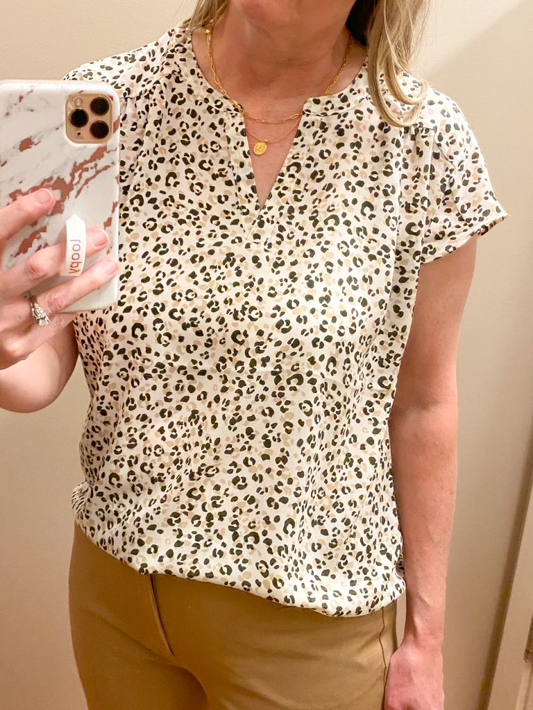 Try-On Session February 2021 - Banana Republic Factory leopard top
