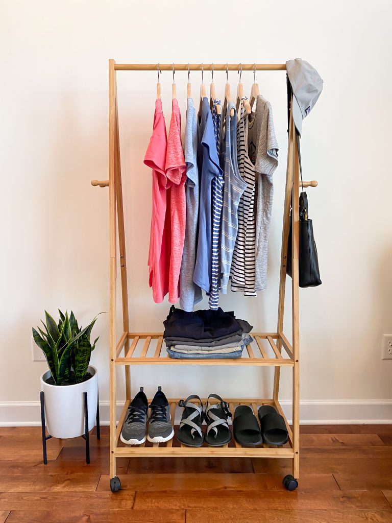 2021 17-Piece Outdoors Camping RV Capsule Wardrobe - clothes rack front