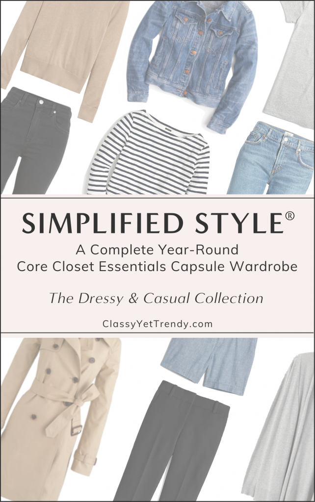 Simplified Style - Dressy and Casual Capsule Wardrobe Flatlay Collage