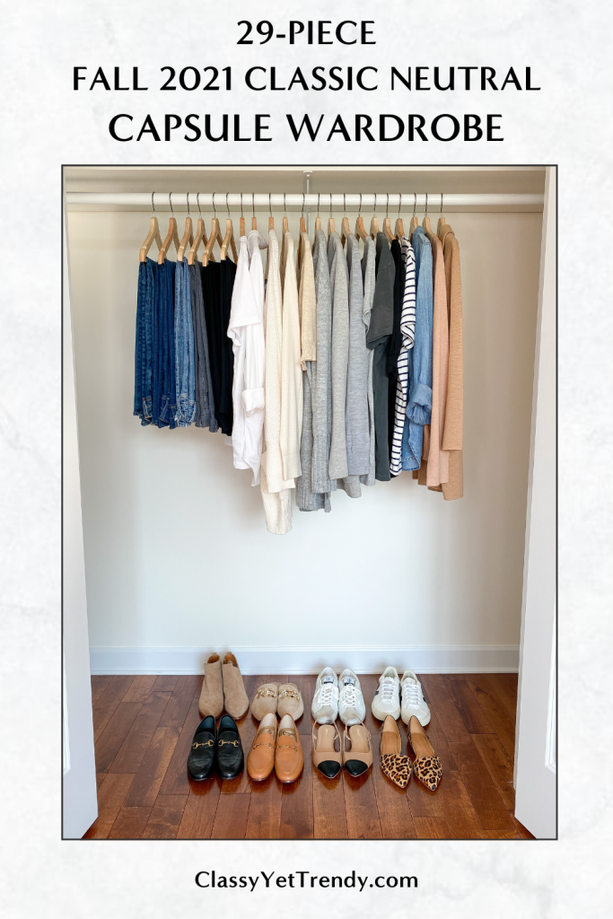 My 29-piece FALL 2021 Classic Neutral Capsule Wardrobe closet
