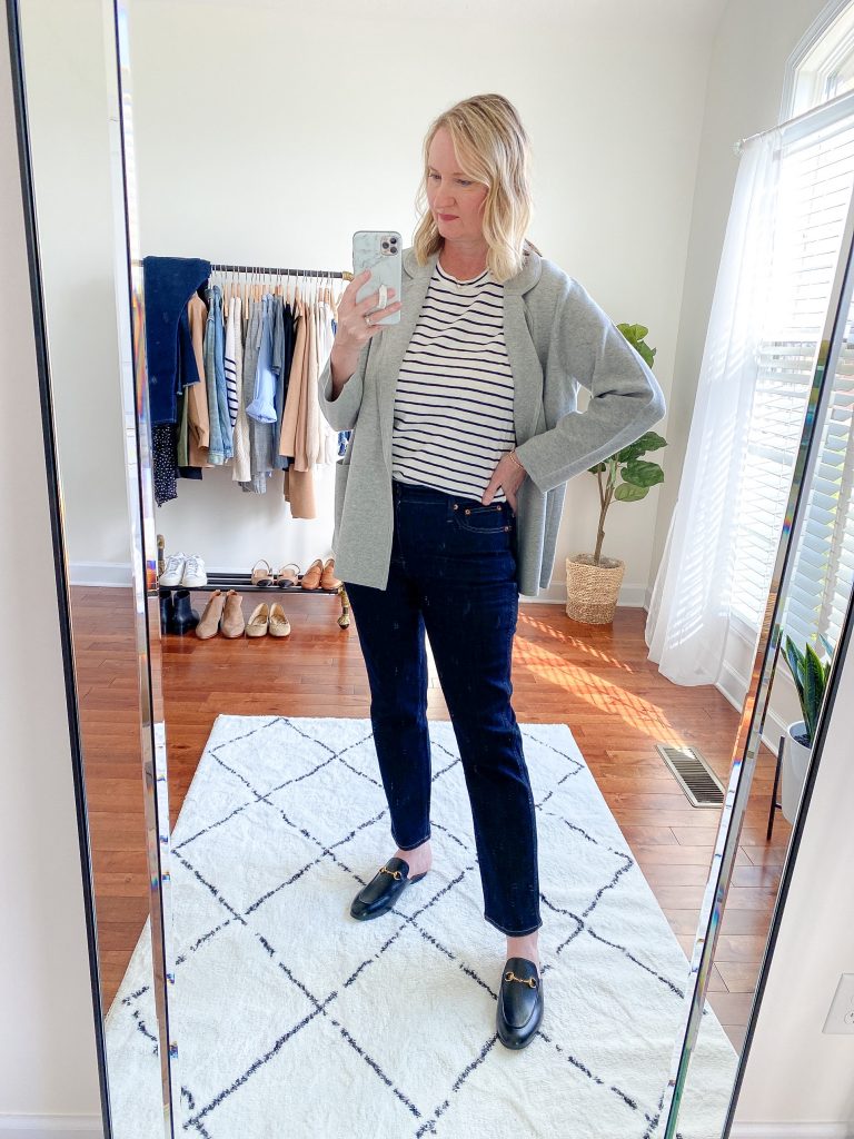 Try-On Session September 2021 - J Crew Eloise Blazer Slim Straight Jeans