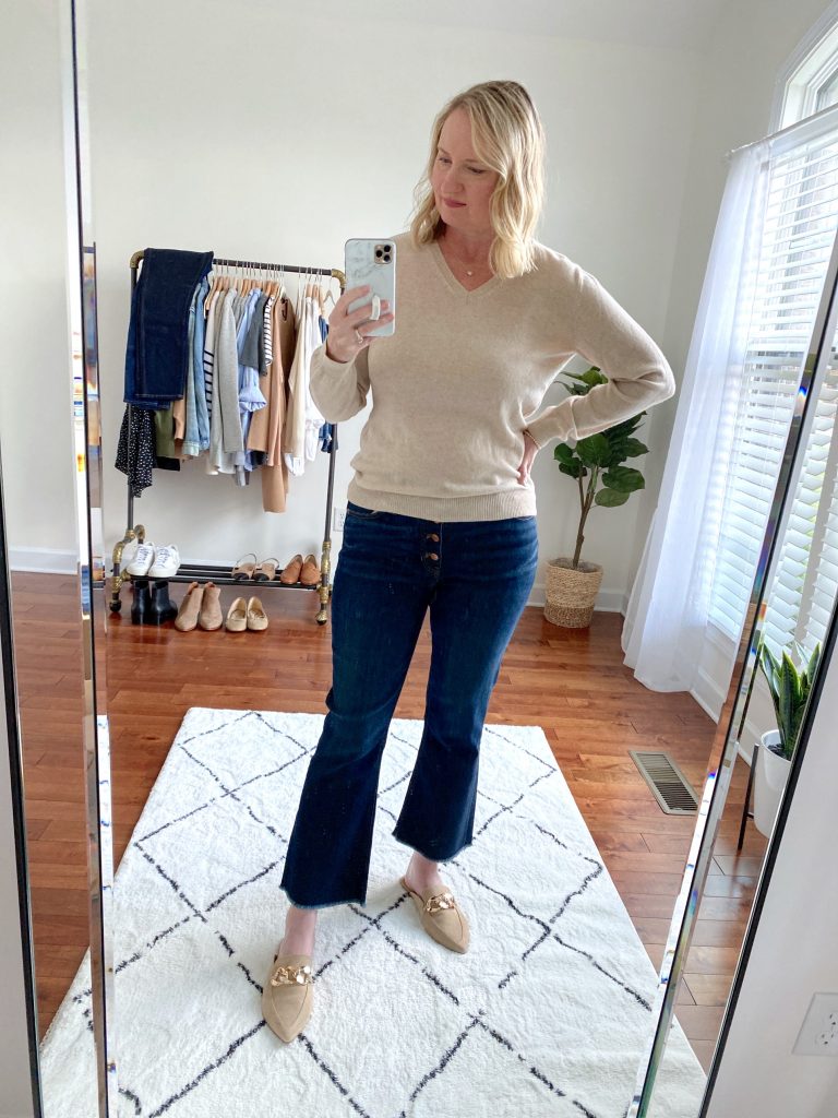 Try-On Session September 2021 - Lilysilk Sweater J Crew Demi-Boot Crop Jeans