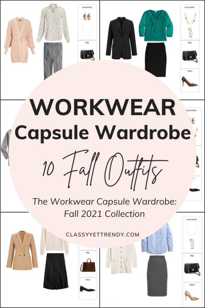 Workwear Capsule Wardrobe Fall 2021 - 10 Outfits Preview Pin