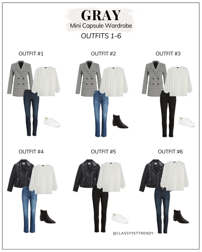 Fashion Elo - GRAY MINI CAPSULE WARDROBE - OUTFITS 1-6