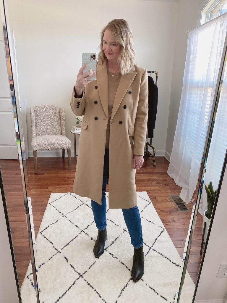 Coat Try On November 2021 - Zara Fitted Wool Blend Camel Coat
