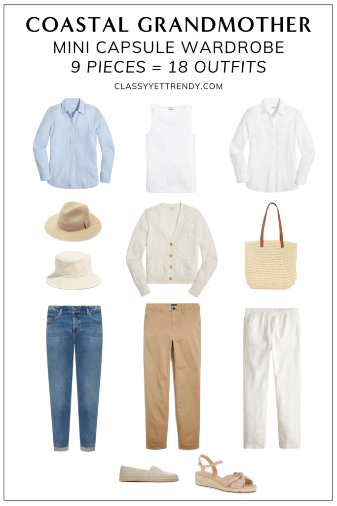 Fashion Elo - COASTAL GRANDMOTHER MINI CAPSULE WARDROBE MAY 2022 - FLATLAY
