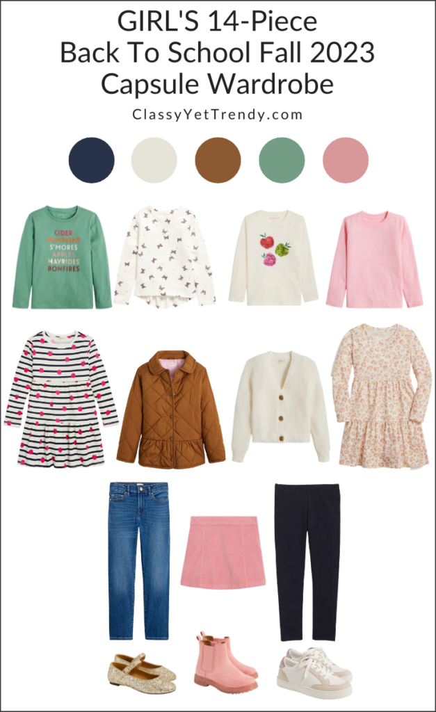 Girls 14-Piece Back To School Capsule Wardrobe - Fall 2023