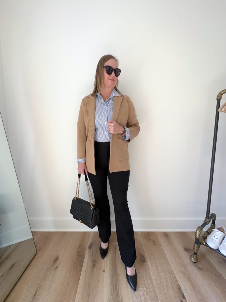 3 WAYS TO WEAR BLACK FLARE PANTS - OUTFIT 1B
