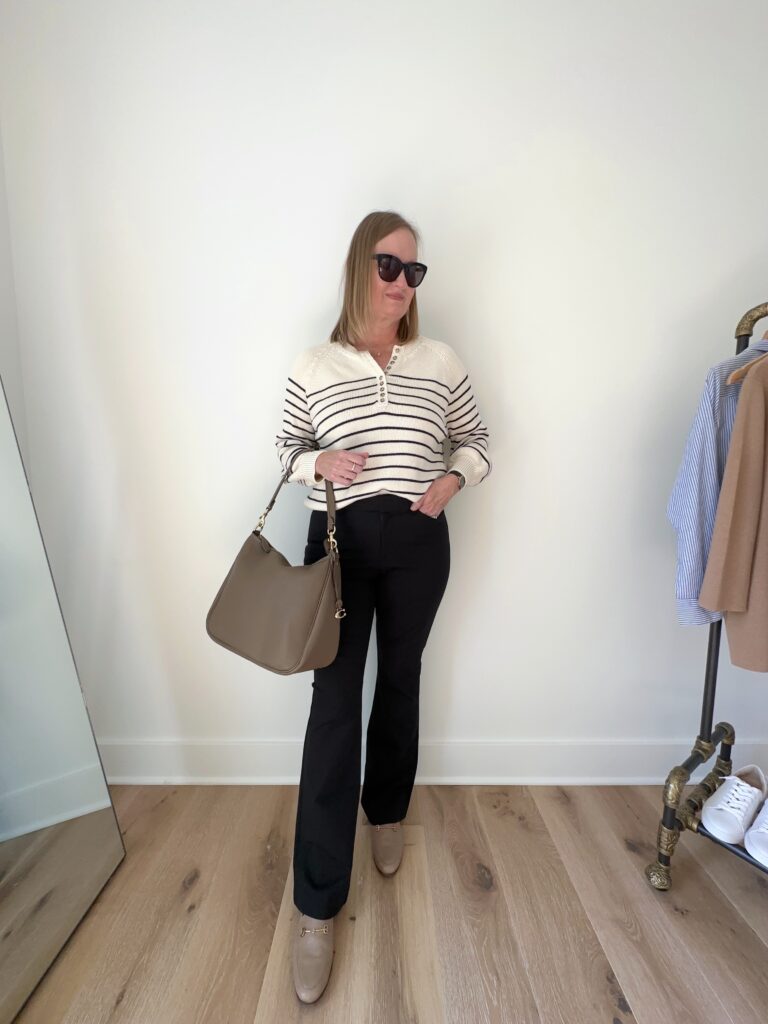 3 WAYS TO WEAR BLACK FLARE PANTS - OUTFIT 2A