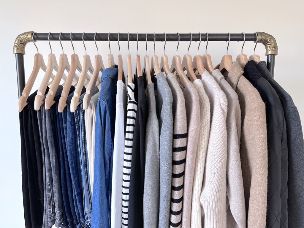 MY 27-PIECE WINTER 2023 CAPSULE WARDROBE - CLOTHES RACK TOP