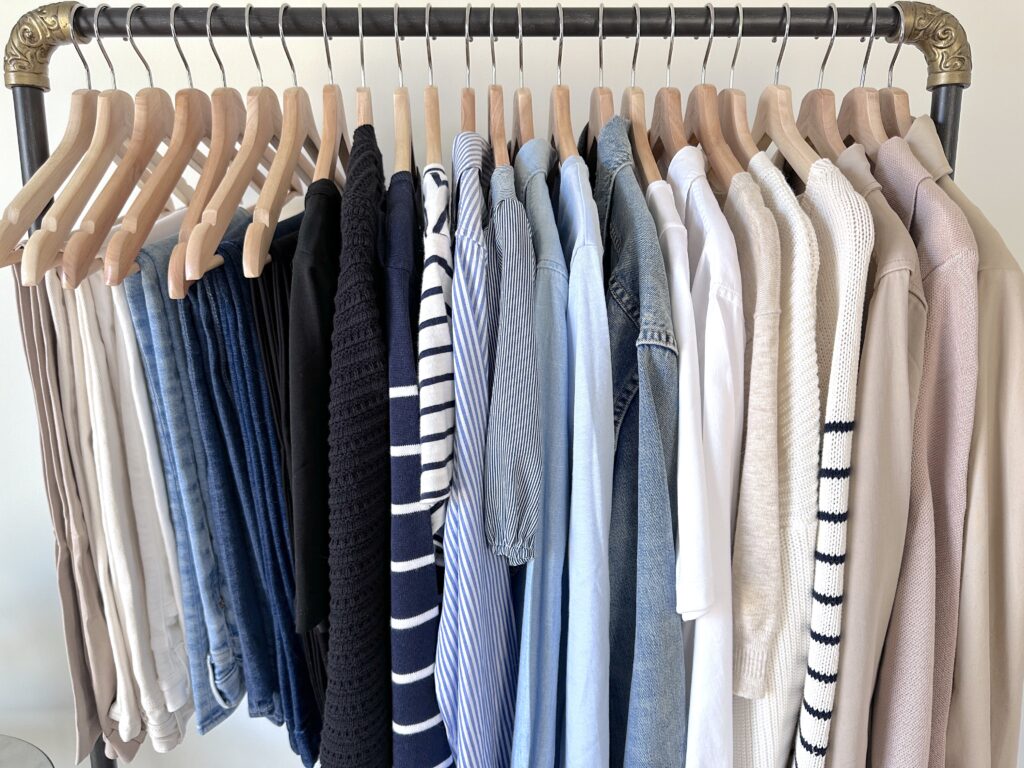MY 30-PIECE SPRING 2024 CAPSULE WARDROBE - clothes rack top