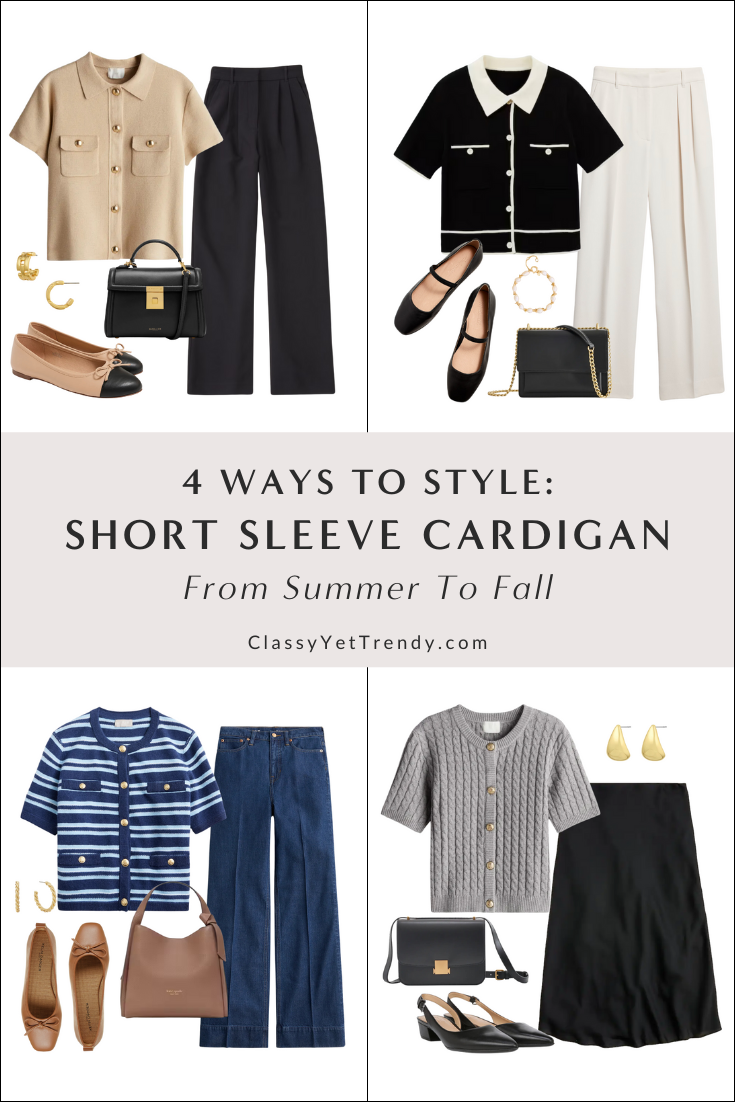 4 Ways To Wear A Short Sleeve Cardigan From Summer To Fall