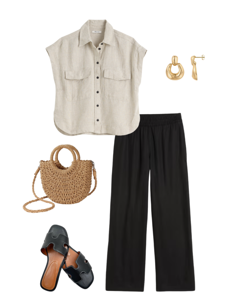 WARM WEATHER TRAVEL CAPSULE WARDROBE 2025 - 11 PIECES 10 OUTFITS - outfit 5