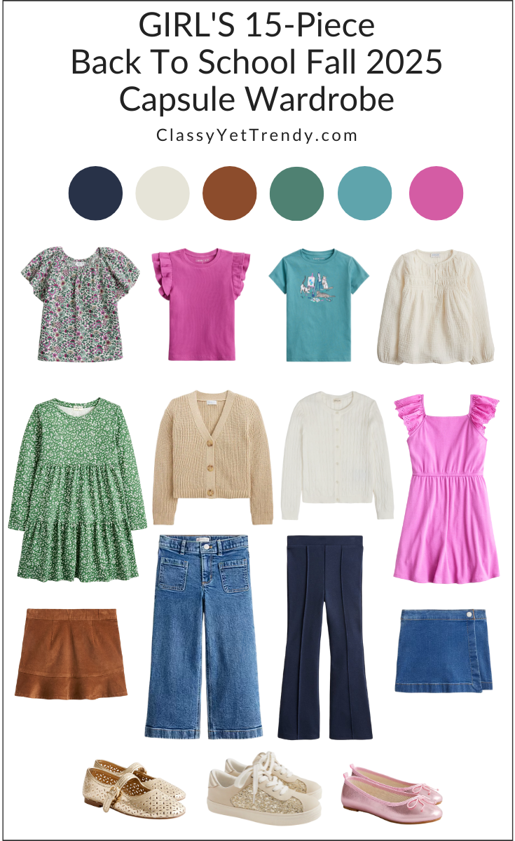 Girl’s Back To School Fall 2025 15-Piece Capsule Wardrobe