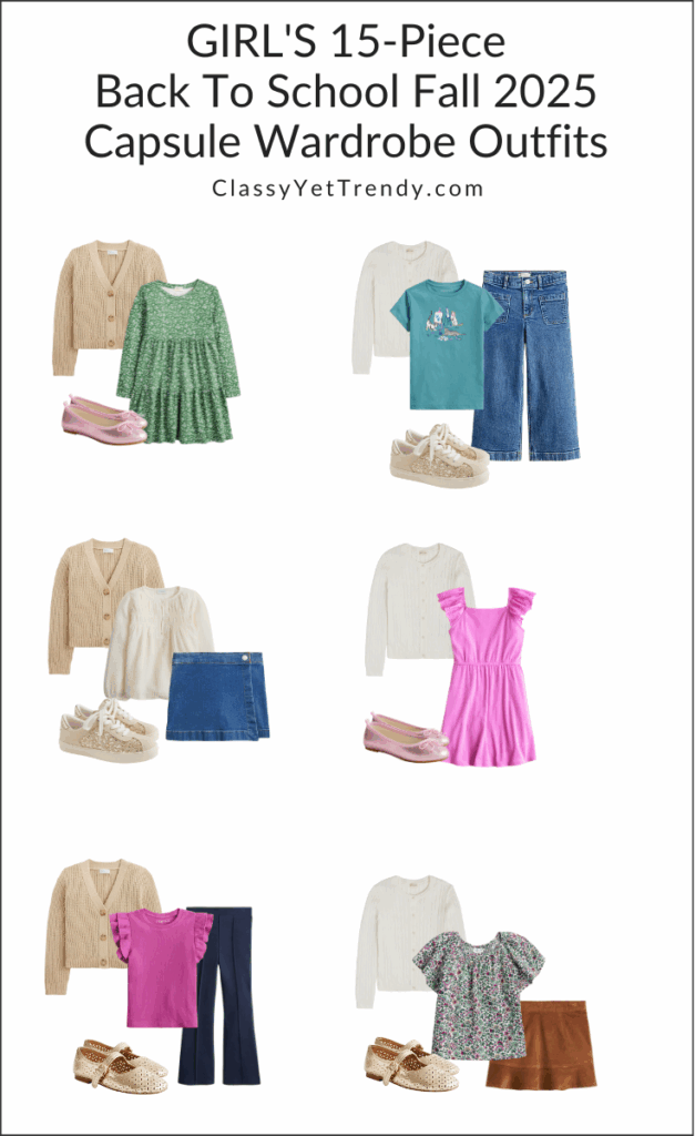 Girls 15-Piece Back To School Capsule Wardrobe Outfits Fall 2025 - outfits
