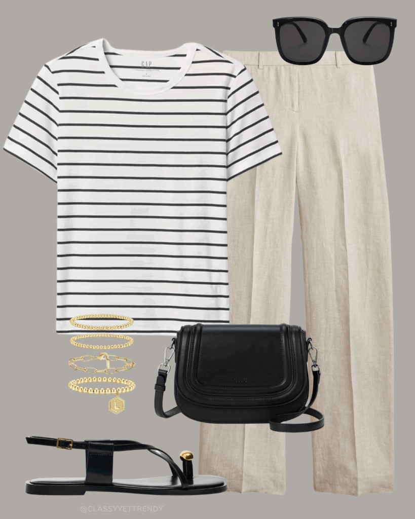 OUTFITS WITH LINEN TAILORED PANTS - FRENCH MINIMALIST SUMMER 2025 - outfit 6