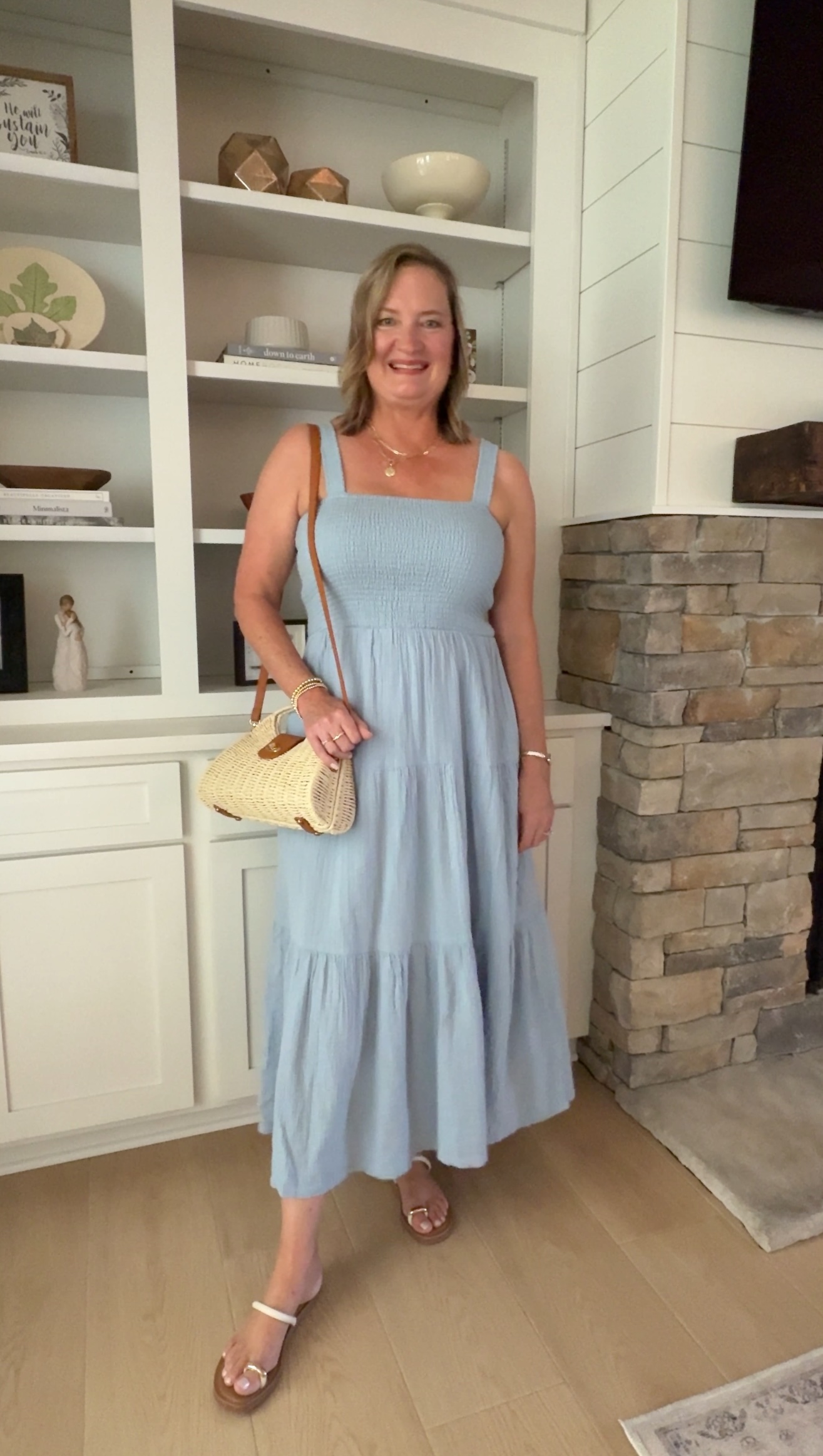 QUINCE-DRESSES-JULY-2025-ORGANIC-COTTON-GAUZE-SMOCKED-SLEEVELESS-MAXI-DRESS-OCEAN-BREEZE