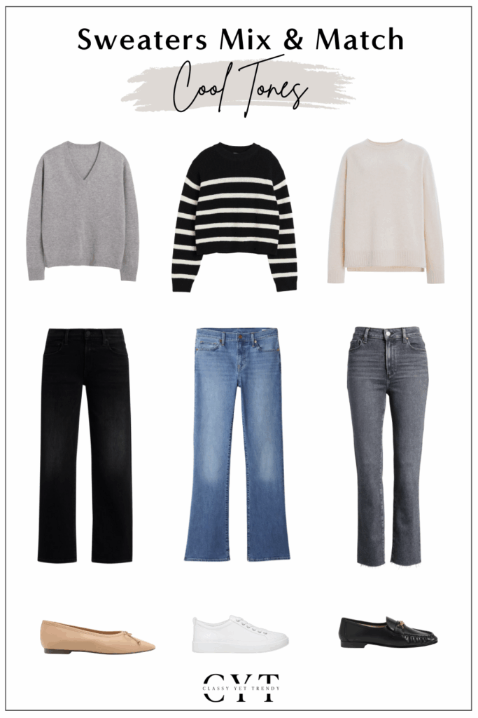 SWEATERS MIX AND MATCH - COOL TONES - OCT 2025 - blog - collage