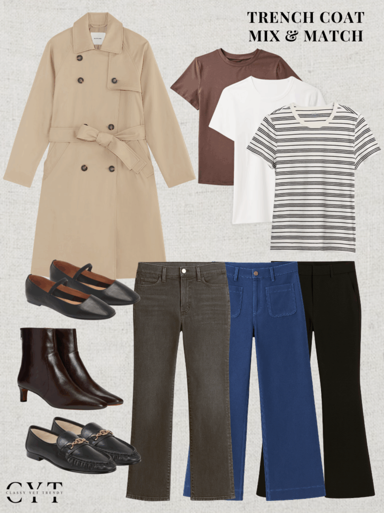 TRENCH COAT OUTFITS MIX AND MATCH - OCT 2025 - POST - COLLAGE