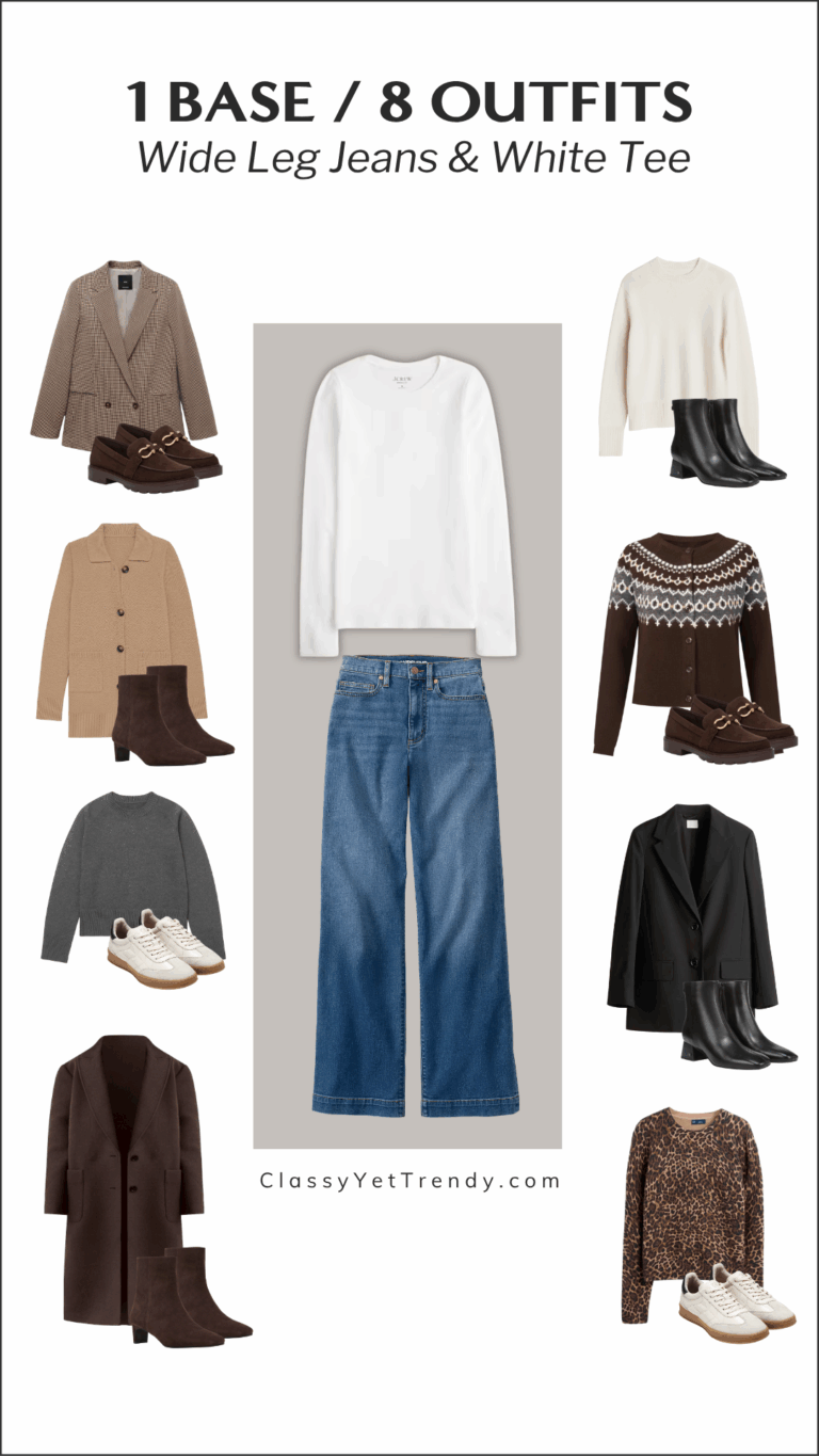 1 BASE 8 OUTFITS - WIDE LEG JEANS WHITE TEE reel - COVER