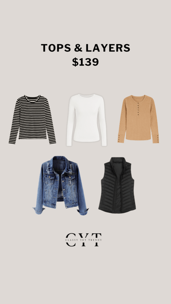 BUDGET TO OUTFITS SERIES 3 - ATHLEISURE BLACK BROWN OLIVE FALL 2025 - tops layers