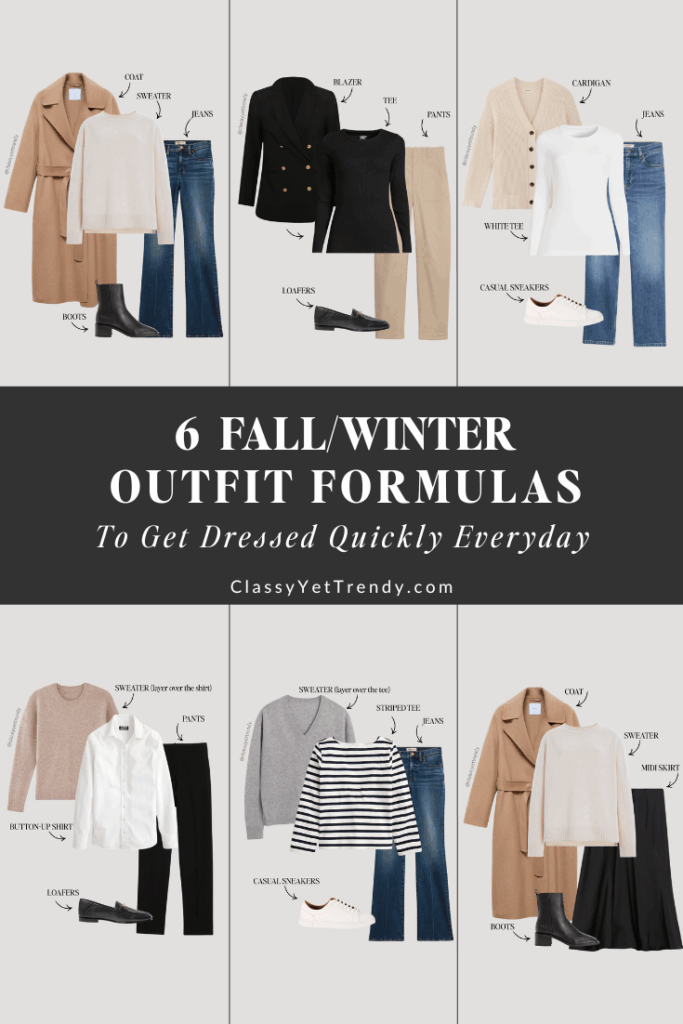 6 FALL WINTER EVERYDAY OUTFIT FORMULAS - FRENCH WARDROBE STAPLES