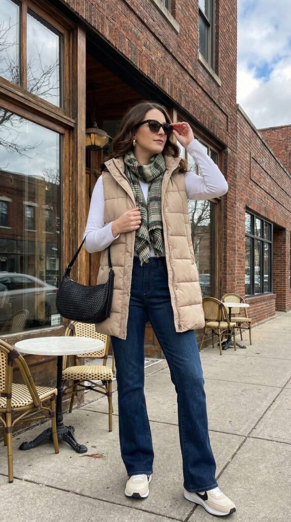 6 WAYS TO WEAR A LONG PUFFER VEST WITH EVERYDAY CASUAL CAPSULE WARDROBE WINTER 2025 - DEC 2025 OUTFIT 6 STYLED