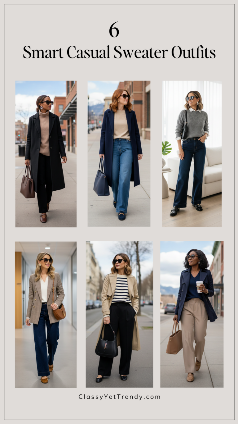 6 SMART CASUAL SWEATER OUTFITS JAN 2026 pin