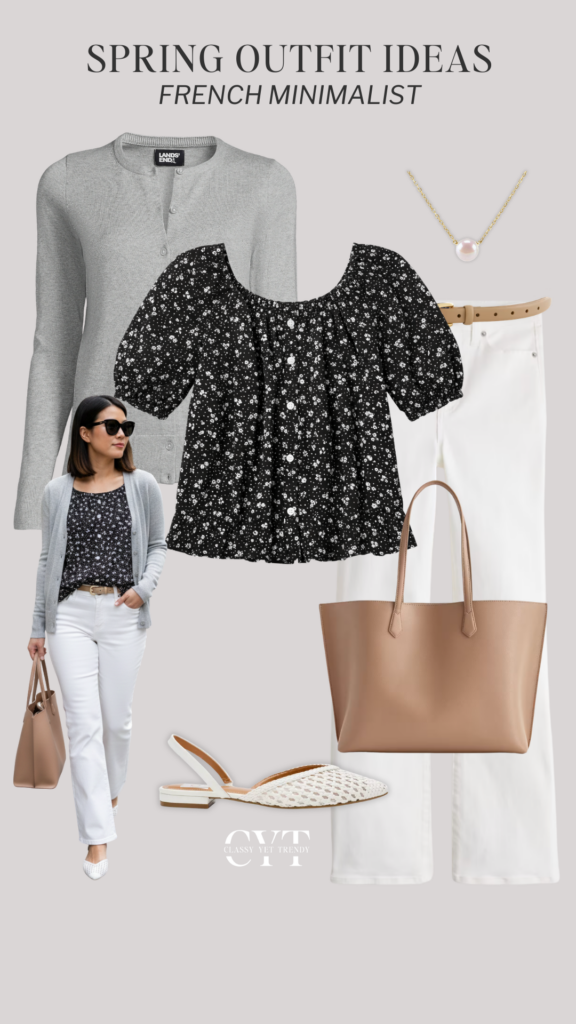 FRENCH MINIMALIST OUTFIT IDEAS SPRING 2026 - OUTFIT 5 MODEL COLLAGE
