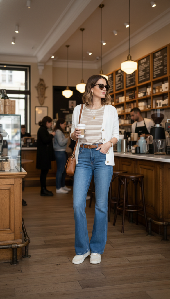 TRAVEL WARDROBE PACKING CHART - SPRING SEASON FEB 2026 - OUTFIT DAY 1 MODEL