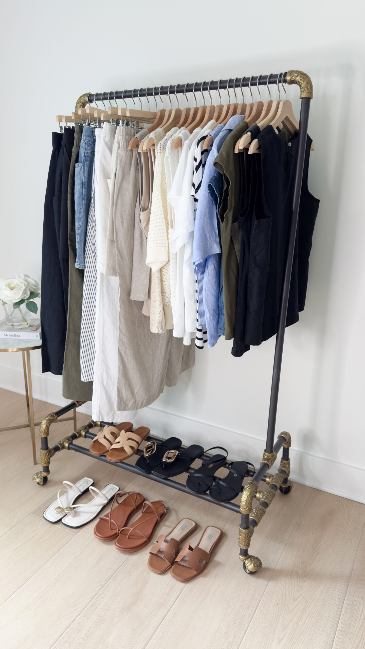 MY 32 PIECE SUMMER 2026 CAPSULE WARDROBE - CLOTHES RACK RIGHT SIDE