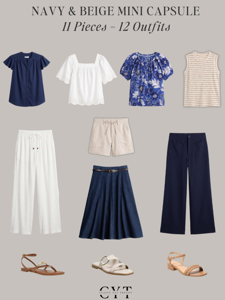 NAVY & BEIGE MINI CAPSULE - KOHLS - MAY 2026 - COLLAGE